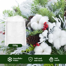 Fake Snow 300g, Artificial Snow Thick White Soft and Fluffy Snow Blanket, Fake Snow Blanket for Christmas Decoration, Village Displays, Winter Snow Landscape Design Christmas Tree Decor