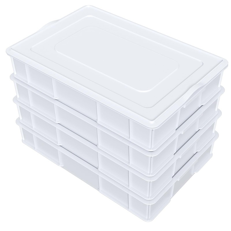 Dehouse 4-Pack Commercial Pizza Dough Proofing Box Tray with lid,