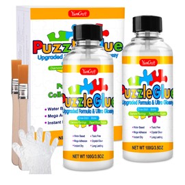 Jigsaw Puzzle Glue 7oz/200ml, Clear Puzzle Glue Kit Easily Preserves Finished Puzzles, Ultra Glossy Puzzle Sealer with Precision Applicator for 1000/3000/5000 Pieces, Quick Dry & Non-Toxic for Adults