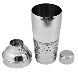 Kosma Cocktail Shaker Stainless Steel in Hammered Surface with Bubble Effect, Cocktail Mixer with Jigger Cap, Mocktail Shaker, Martini Drink Shaker, Barware (Size - 750 ml)