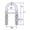 Himejiya UB-5 Stainless Steel U-Bolt #5 (Nominal 0.2 inches (5