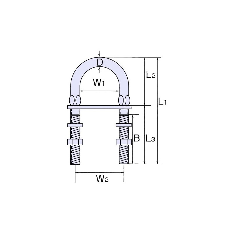 Himejiya UB-5 Stainless Steel U-Bolt #5 (Nominal 0.2 inches (5