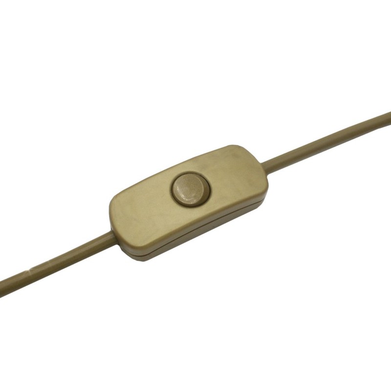 Power Cable with Plug and Switch 2 Metres Gold Connection