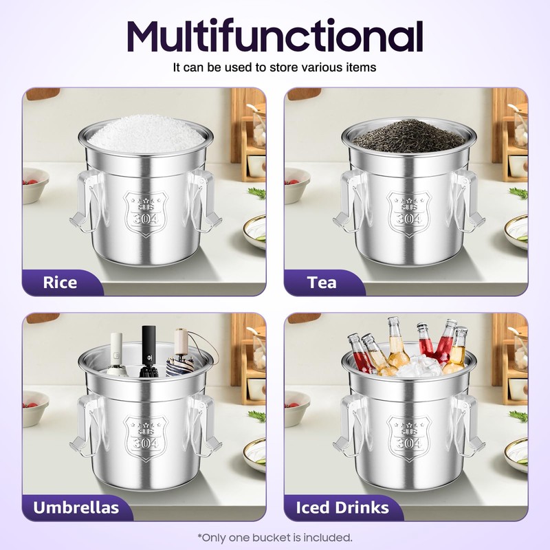 304 Stainless Steel Airtight Canister for Kitchen, 1.59Gal Canisters Container