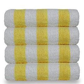 Luxury Hotel & Spa Towel 100% Egyptian Cotton Pool Beach Towels - Cabana - Yellow - Set of 4