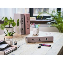 edding 33 brilliant paper marker - blue - 1 waterproof permanent marker - chisel nib 1-5 mm - vibrant colours - lightfast marking on paper, card, cardboard, plastic, metal and glass