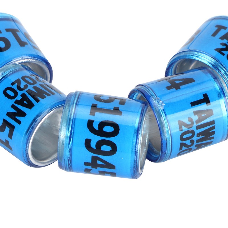 100pcs Pigeons Training Foot Rings Identify Numbered Blue Leg Bands