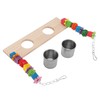 Bird Feeding Dish Cups with Parrot Perch Swing Natural Colorful