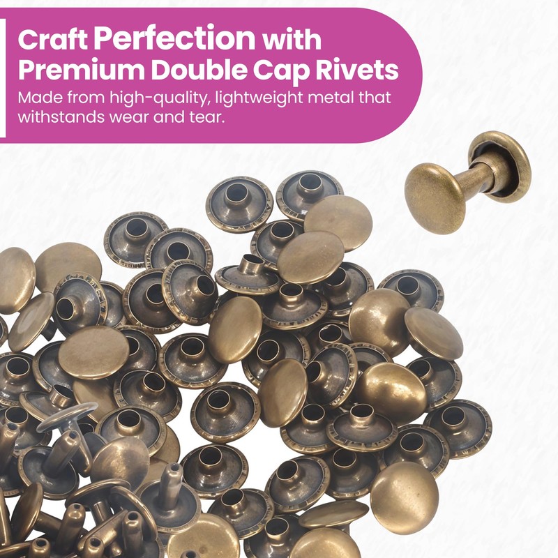 WedDecor Bronze 100 Sets of 10mm Double Cap Rivets –