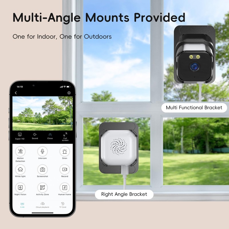 ANYQOO Safe View Security Camera 2K 3MP, Window Camera -