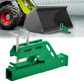 UTVJATV Green Bucket Trailer Hitch Attachment,2025 New Upgraded Clamp on Tractor Bucket Hitch 2" Receiver, Non-Slip Trailer Adapter Mount for Kubota Deere Bobcat