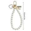 1Pc White Women's Imitation Pearl Chain, Golden Car Key Chain