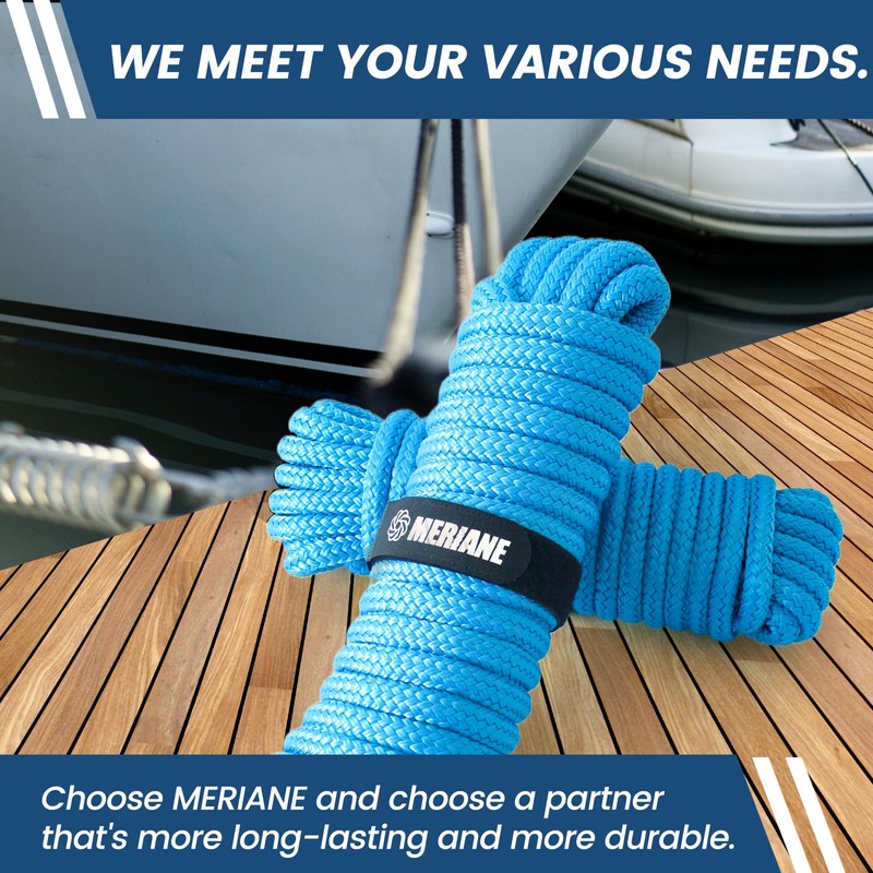 MERIANE Boat Dock Lines Marine Grade, 5/8" x 35' Double