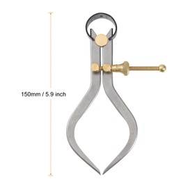 sourcing map Spring Joint Button 5 Inch / 125 mm Steel Spring Outdoor Caliper with Brass Pivot Point for Wood Lathe Work