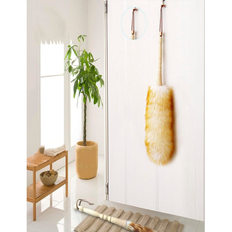 J&A Lambswool Dusters with Solid Wooden Handle, Flexible Head, Anti-Static,