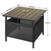 LZRS Adirondack Square Outdoor Side Table with Umbrella Hole, Pool