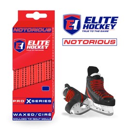Elite Hockey, Notorious Pro X Series, Waxed Ice Hockey Skate Laces, One Pair (Red, 120 inches)