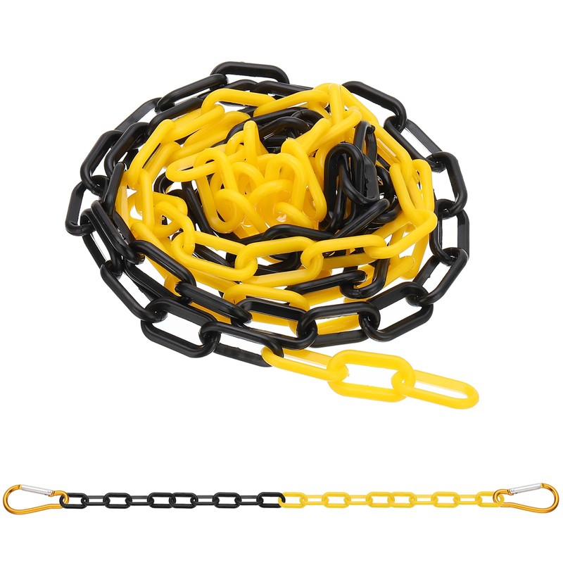 PATIKIL 10Ft Plastic Chain Barrier, Safety Link Chain with 2
