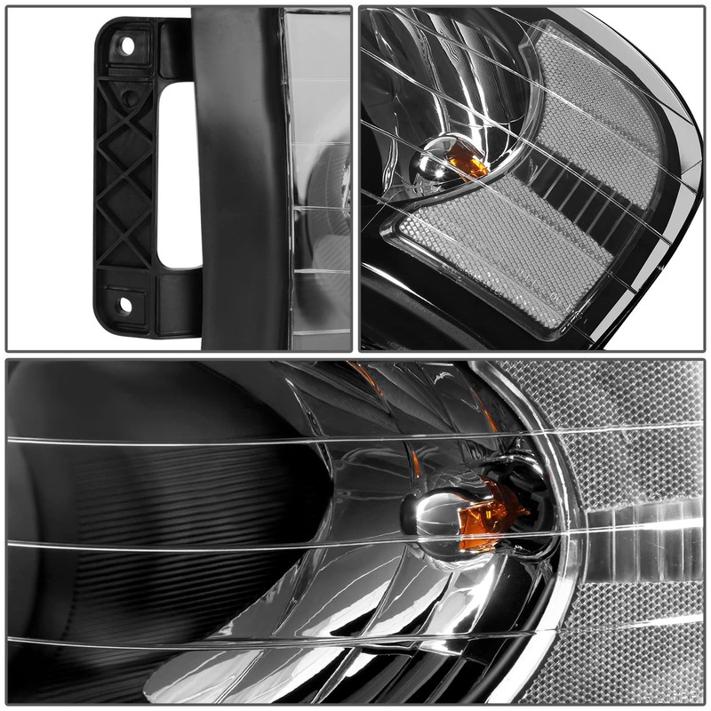 DNA MOTORING Pair Headlights Compatible with 02-05 Dodge Ram 1500