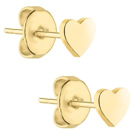 BONNYBIRD® Women's Earrings, High Quality Premium Stainless Steel Stud Earrings in Silver, Gold & Rose, Heart, Heart gold