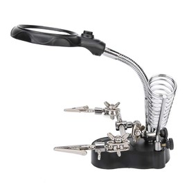 Lupen Schreibtischlampe Standlupe Lupenleuchte mit LED Tageslicht und Klemme für Lesen Inspektion Löten Handarbeiten Reparatur und Hobby