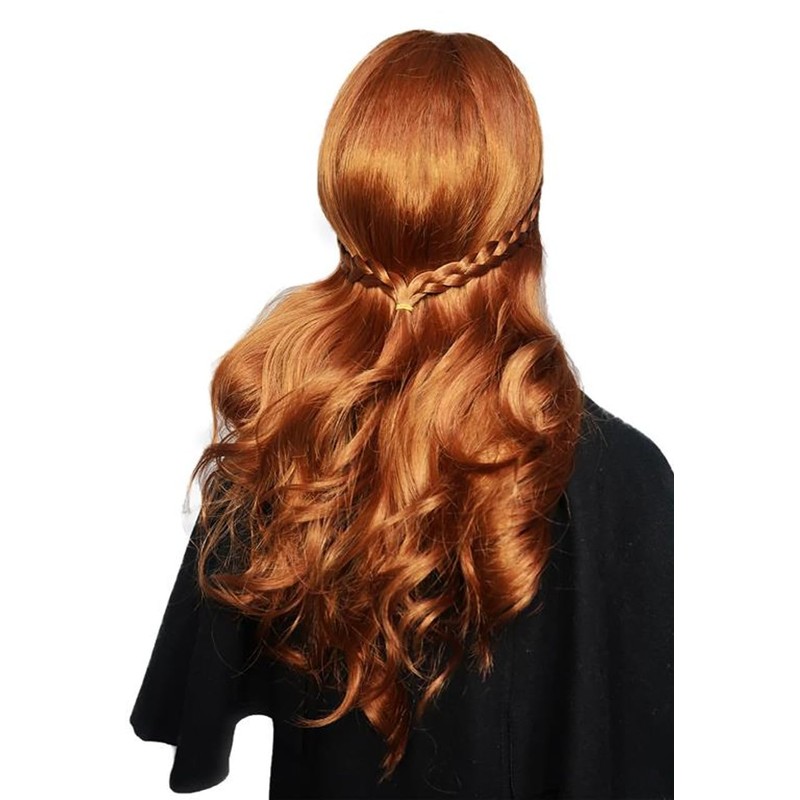 ALLAURA Compatible with Anna-Wig-Fits-Women-And-Snow-Sister-Long-Auburn-Red-Costume-Wigs-Cosplay
