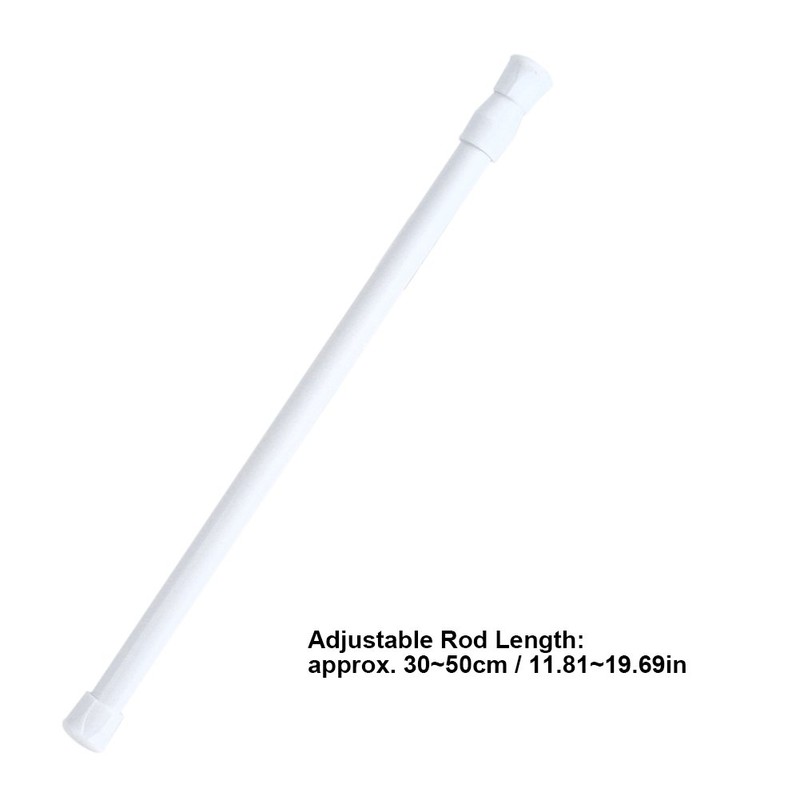Mini Curtain Rod, Adjustable Spring Loaded Tension Rod Extendable Telescoping