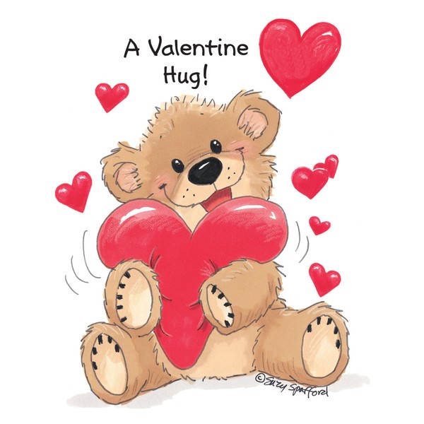 Suzy's Valentines Card Collection Stationery, Willie Bear Valentine Hug - 10862