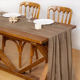 Socomi Cheesecloth Table Runner Coffee Summer Gauze 120 Inch Rustic Boho Cheese Cloth Runner for Wedding Party Baby Bridal Shower Centerpiece Decoration Holiday Home Decorations