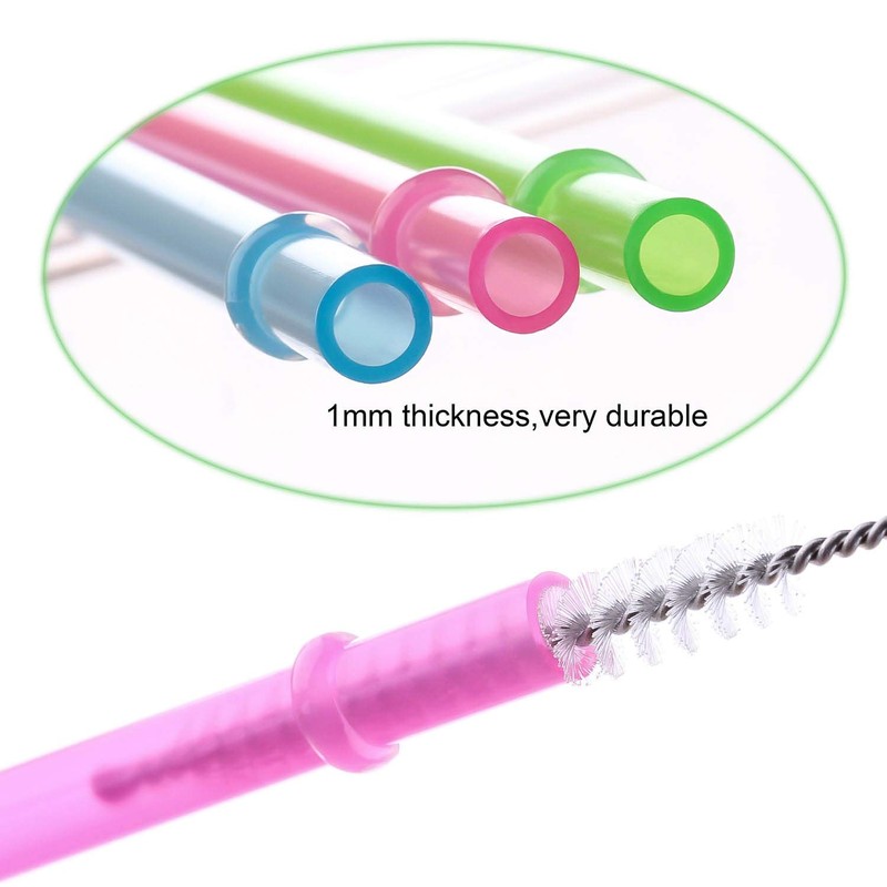 Dakoufish 12 Piece 9 Inch Reusable Plastic Thick Drinking Straws
