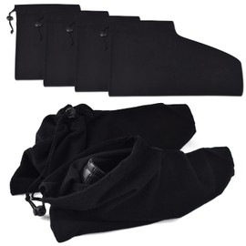 HAMBOLY Shoe Bags 6 Pack Dust Cover Storage Pouch with Drawstring Closure for Travel Protecting Storing Shoes, Black, E01-201-black-6
