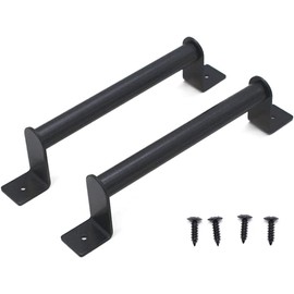 Deepa Handrail, Carbon Steel, Door Handle, Lightweight, Sliding Knob, Frosted, Sliding Door, Entryway, Matte Black, 2 Pieces