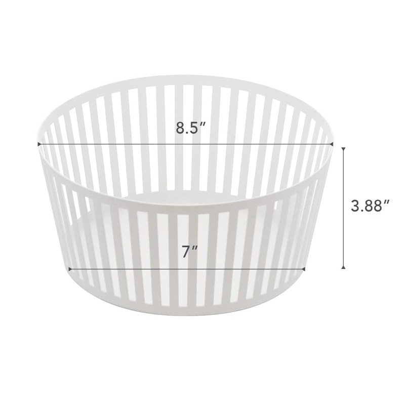Yamazaki Home Tower Striped Steel Fruit Basket – Kitchen Storage