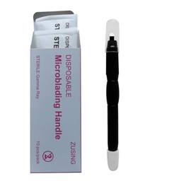 ZUSING Disposable Microblading Pens U18 Needles 0.18mm for Tattooing Eyebrows with Pigment Sponge 10 pieces per Box Microblading Manual Pen