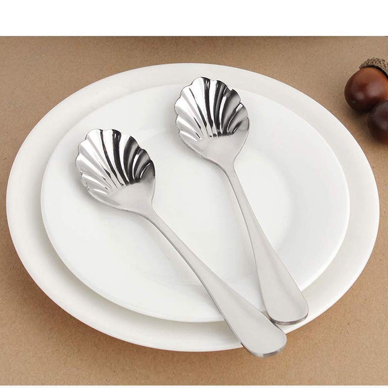 BESTONZON Set of 4 Creative Stainless Steel Shell Shape Dessert