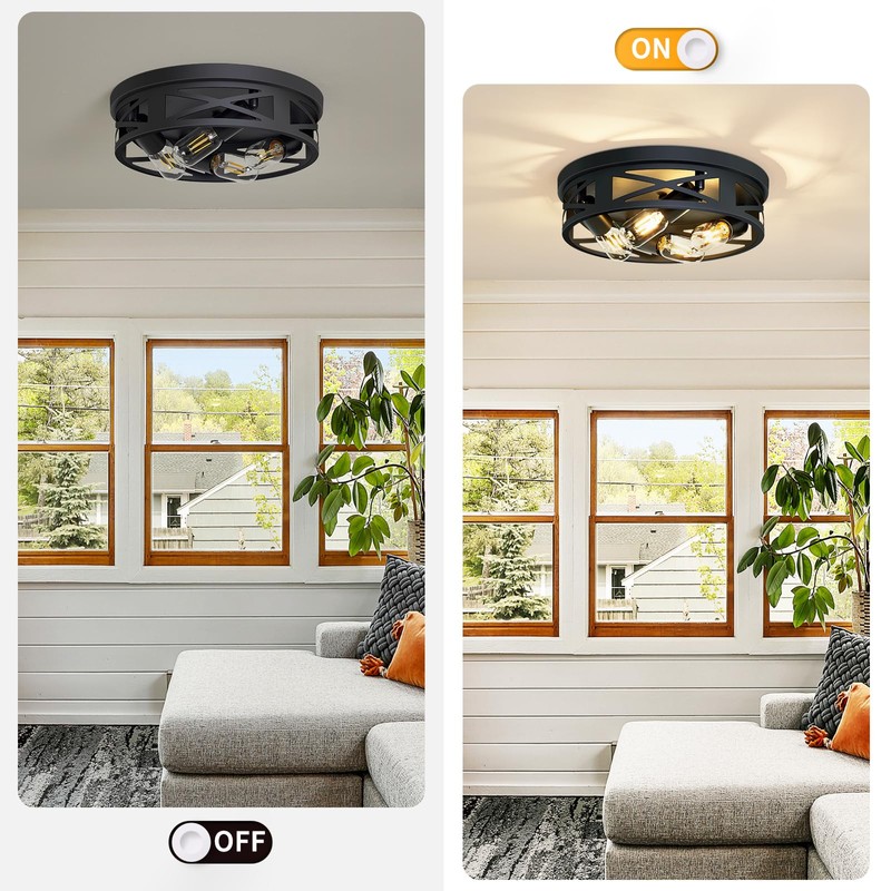 ZHU YAN Flush Mount 4-Light Ceiling Light Fixture for Hallway,