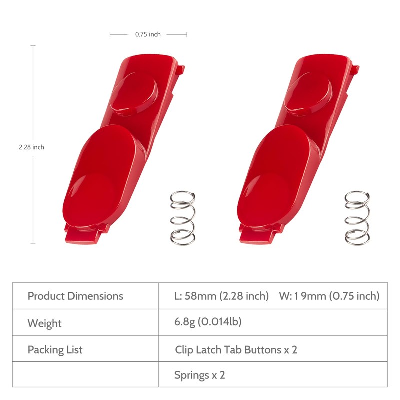 Kuflant 2 Pack Wand Tube/Cleaner Head Clip Latch Tab Button