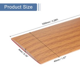 uxcell 3.28Ft x 1.6" Floor Transition Strip, Self-Adhesive Vinyl Floor Gap Cover Strips, Laminate Floor Edge Trim, Flat Divider Strip for Joining Carpet to Tile, Brown Wood Grain