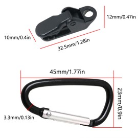 JianLing 12-Piece Small Tarp & Awning Clamp Set - Crocodile Tent & Awning Clamps with Jaw Tent Snaps for Camping Canopy Tarps, Caravan