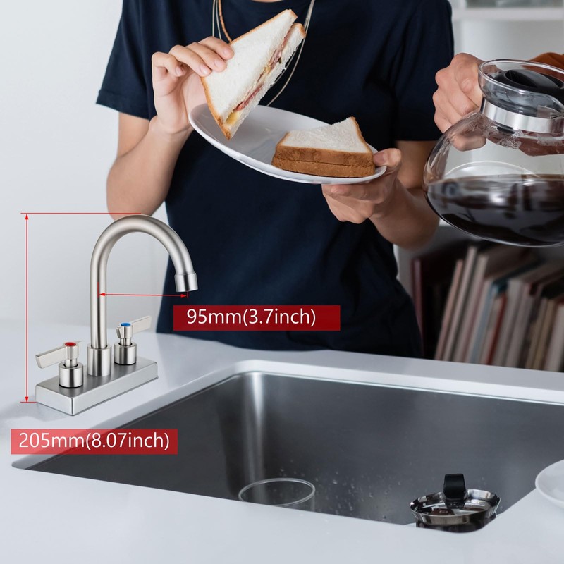 GBBNE Bar Sink Faucet 4 Inch Center 2 Hole Deck