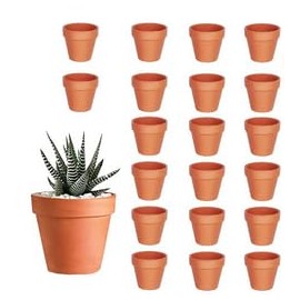Wvu & Wvo Clay Pots Small, Pack of 24 Mini Flower Pots, Clay Pots for Crafts, 3.5 cm Small Terracotta Pots with Drainage Hole, Reusable Clay Pot, Terracotta Flower Pot Plants for Room Office