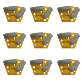 Trapezoid Diamond Metal Grinding Shoes for Concrete Floor, Compatible with Diamatic/Sase/CPS Grinders, 30/40 Grit Hard Bond, 9PCS