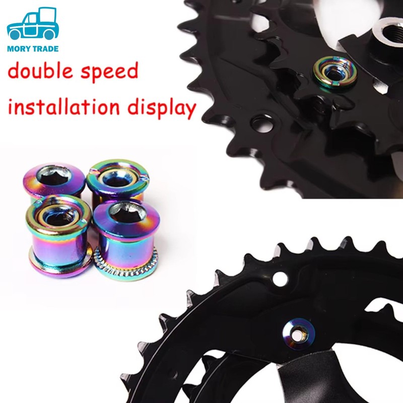 morytrade Chainring Bolts Steel 5pcs Front Gear Fixing Bolts Nuts