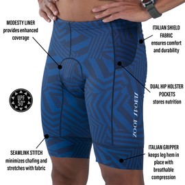 Zoot Men’s LTD 9-Inch Triathlon Shorts, Endurance Cycle Padded Shorts, for Swim, Bike, Run with Quick Drying UPF 50 + Fabric - Allez - Small