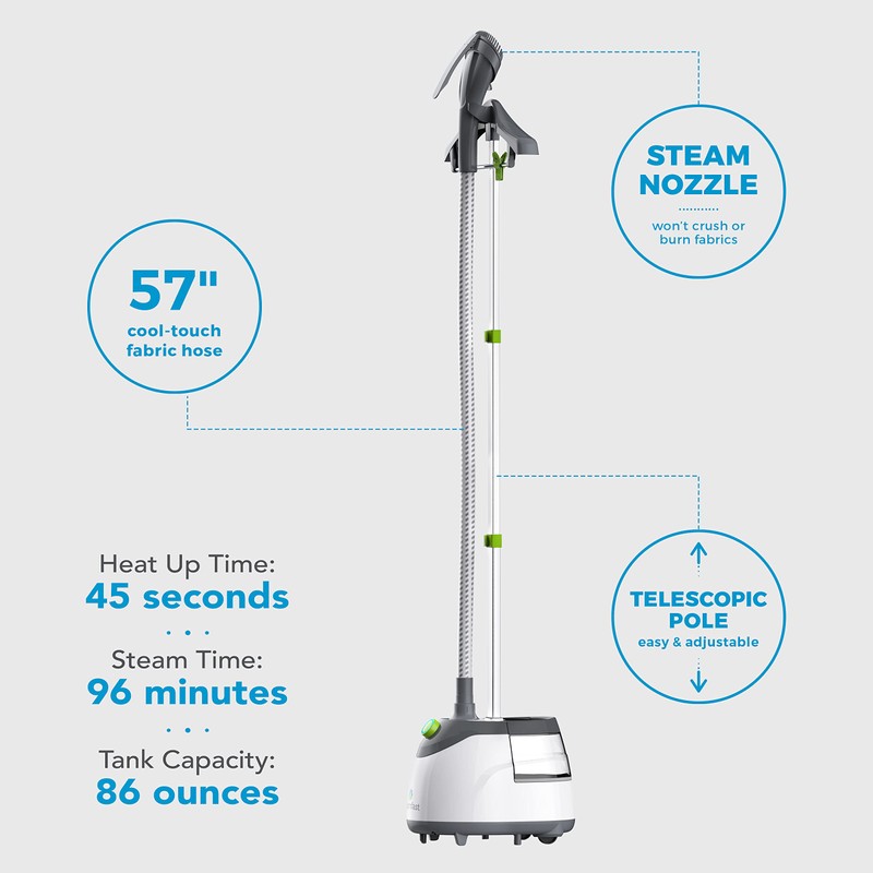 SF-562 Canister Garment Steamer, 96 Minute Run-Time, 2 Steam Settings,