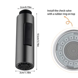 XoeLLe Shower Head Kitchen Tap, Shower Head, Tap Attachment Kitchen, Tap Extension, Kitchen Tap 2 Modes Pull Out Tap Kitchen Taps Sink Mixer Tap for Kitchen (Style B-Black)