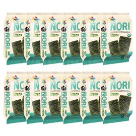 Organic Kimnori Seasoned Roasted Seaweed Snacks - 4g X 12 Pack (48g) Kim Nori - 12 Individual Packs (Sea-Salt Flavor 12 Pack)