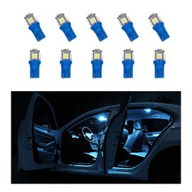 Ohleats 10PCS Car Interior LED Light Bulb, T10 5050 LED Light Bulb for Auto Interior, High Brightness Led Bulb Replacement for Dashboard Dome Map Door License Plate Lights (Ice Blue)