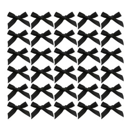 30-Pack Mini Satin Bow Hair Clips, Classic Black, Alligator Clips