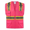 SHORFUNE High Visibility Mesh Safety Vest with 10 Pockets, Mic